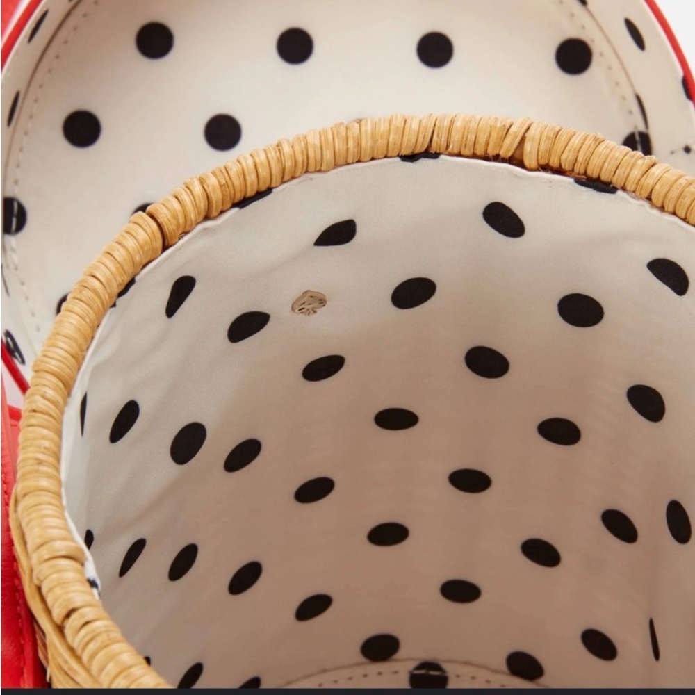 NWT, Rare kate spade Red Leather & Wicker Cherry Bucket Crossbody - Picture 10 of 16